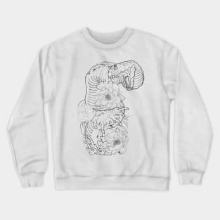 Pencil hand-drawn Snake sleeve design Crewneck Sweatshirt